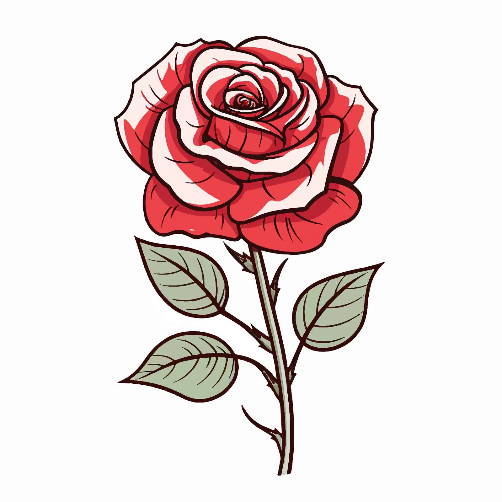 Elegant Rose Flower Line Vector Illustration — free download from Dotvec