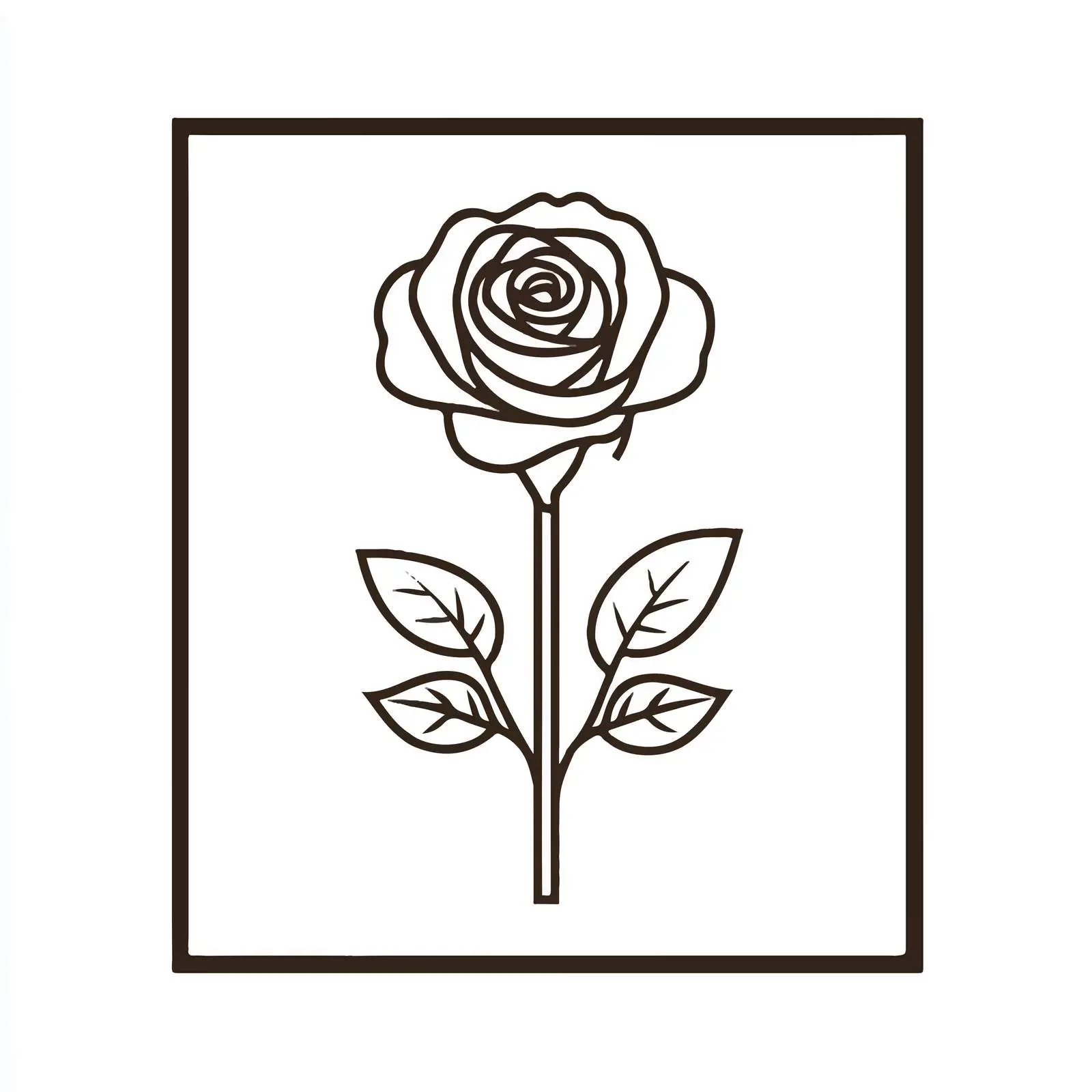 Rose Flower Outline Vector Icon on White Background — free download from Dotvec