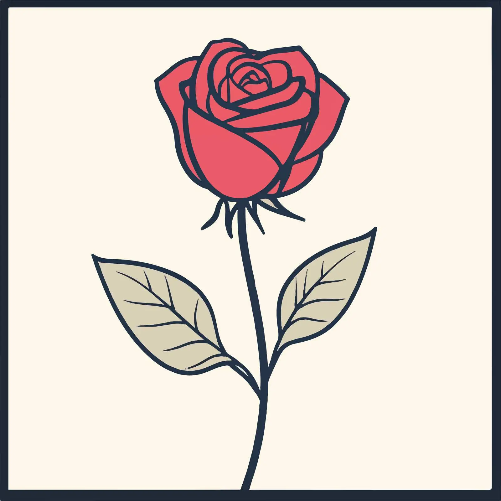 Rose Flower Outline Icon on White Background — free download from Dotvec