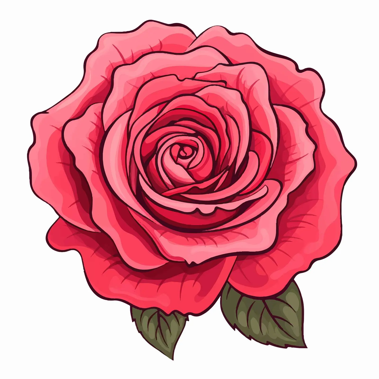 Rose Flower Vector Illustration on White Background — free download from Dotvec