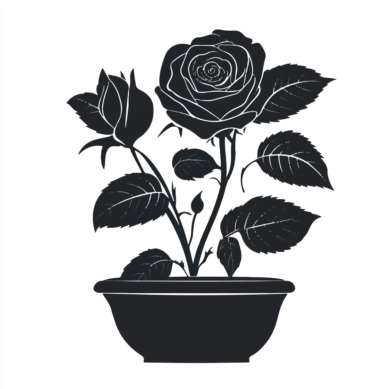 Rose Flower Vector Silhouette Illustration — free download from Dotvec