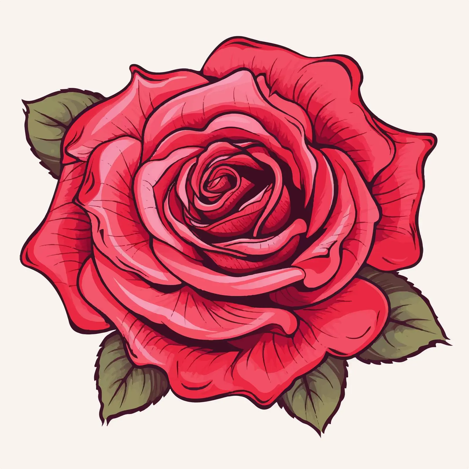 Rose Line Art Vector Illustration on White Background — free download from Dotvec