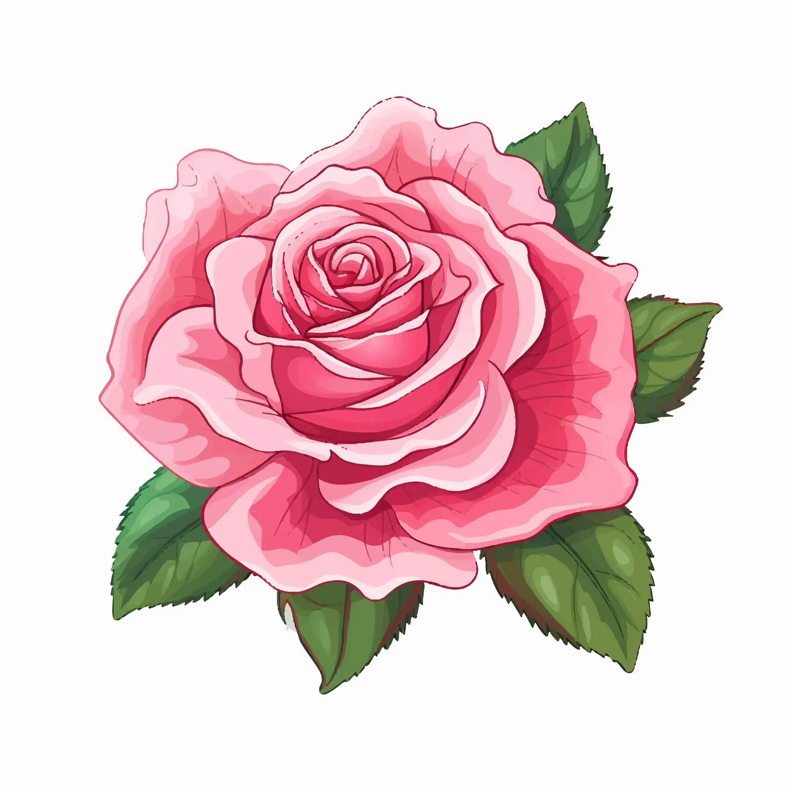 Top View Rose Vector Illustration on White Background — free download from Dotvec