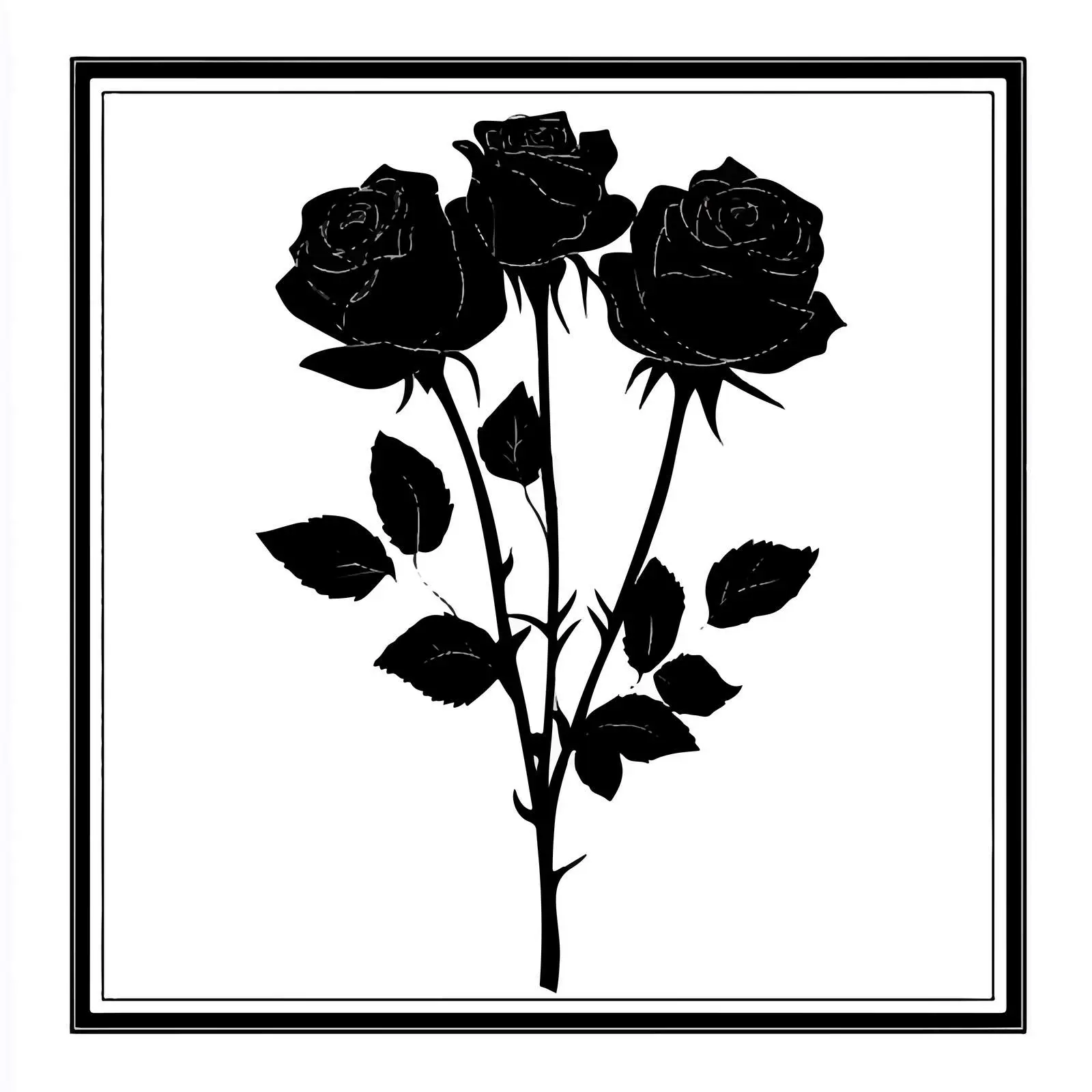 Elegant Black Rose Silhouette Vector Illustration — free download from Dotvec