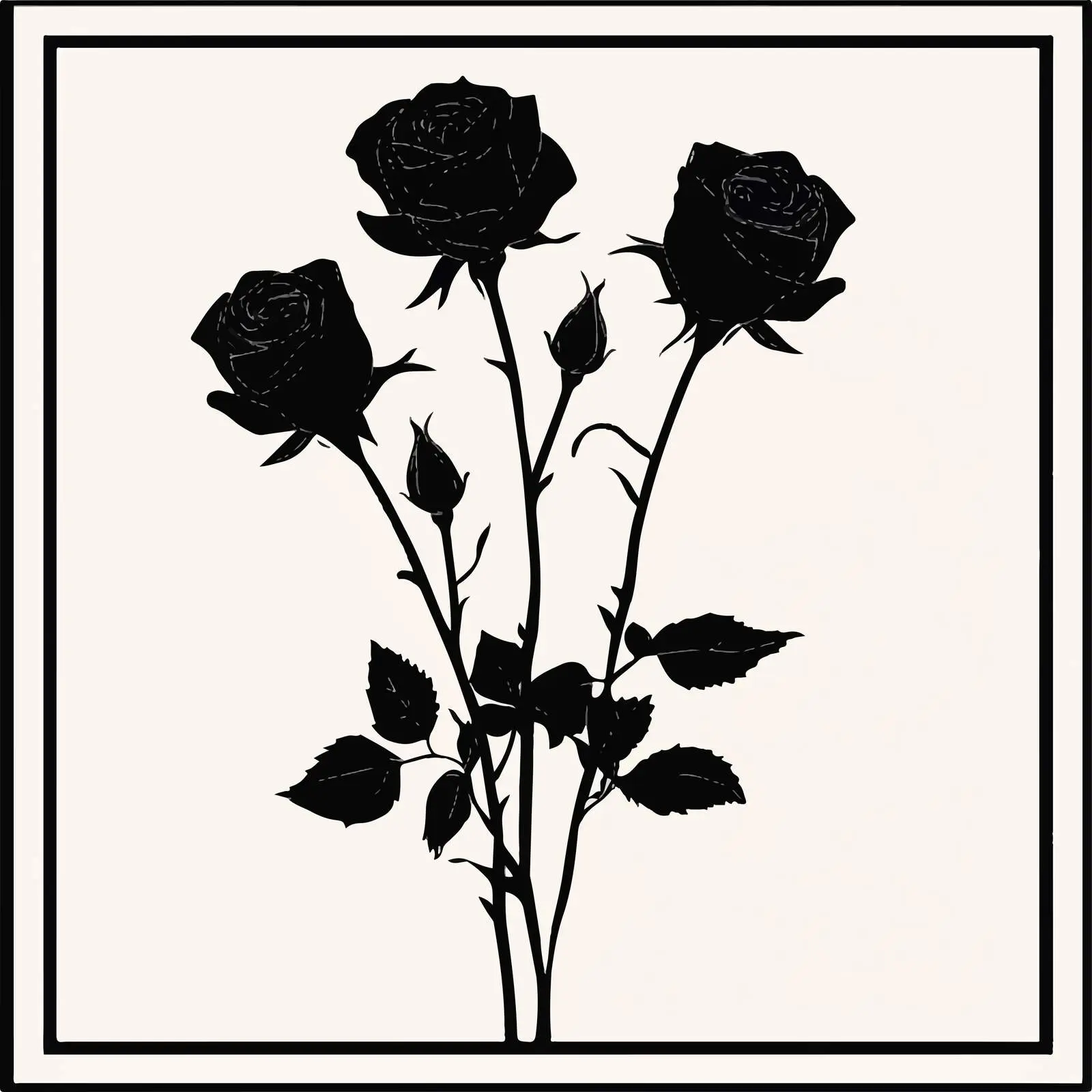 Elegant Black Silhouette Rose Vector Illustration — free download from Dotvec