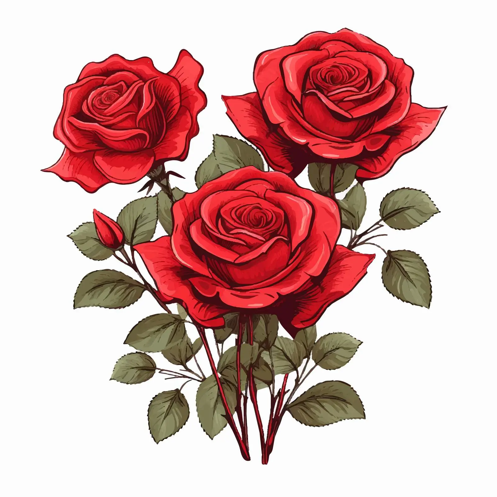 Elegant Rose Line Vector Illustration on White Background — free download from Dotvec
