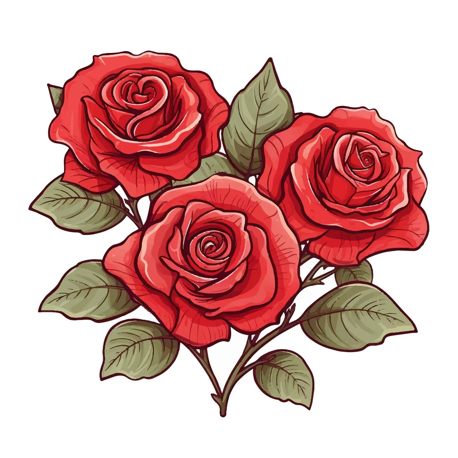 Isolated Rose Line Art Vector Illustration — free download from Dotvec