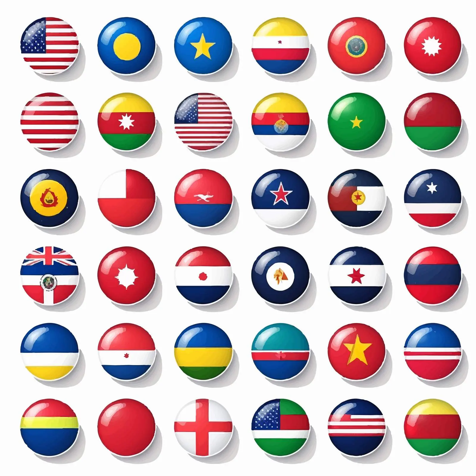 Round and Square Flags of the World Vectors – free flag representations image from Dotvec
