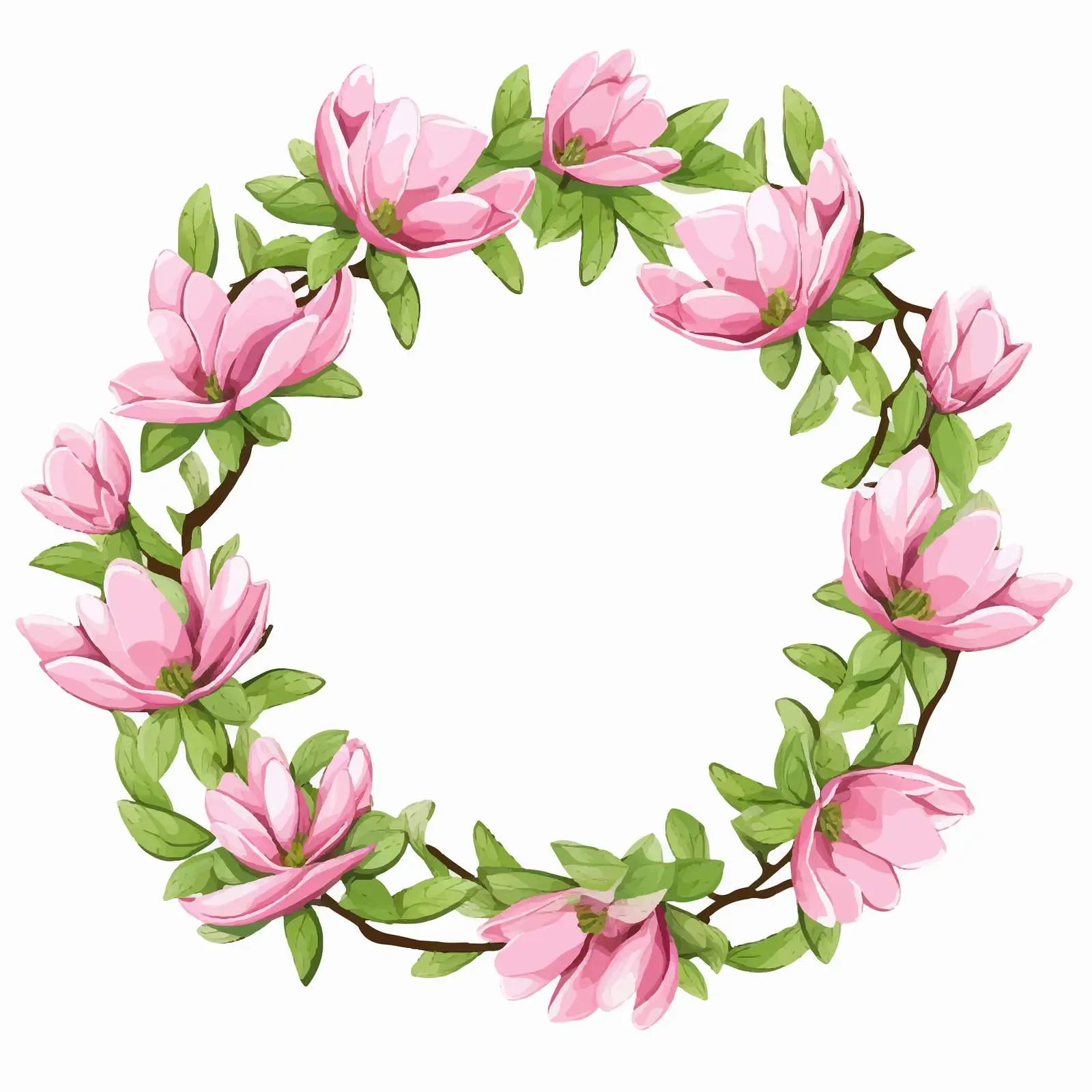 Round Branch Frame Background Vector Design – free rounded image from Dotvec