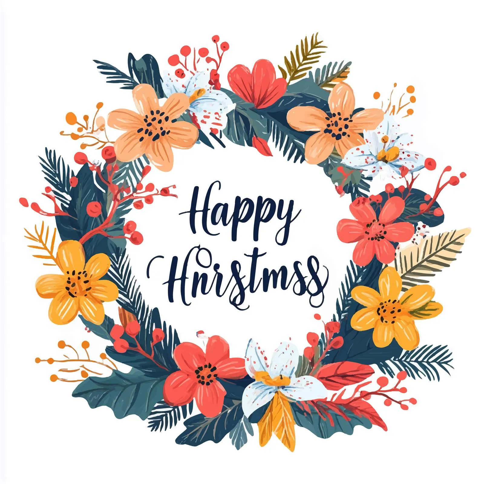 Colorful Blooming Garland Wreath Vector Design — free download from Dotvec