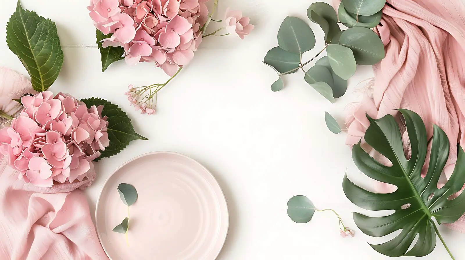 Hydrangea Flower Frame with Mockup Text Space – free image placeholder image from Dotvec