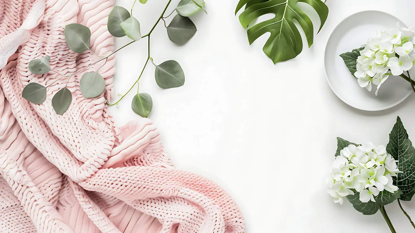 Hydrangea Flower Round Frame Mockup — free download from Dotvec