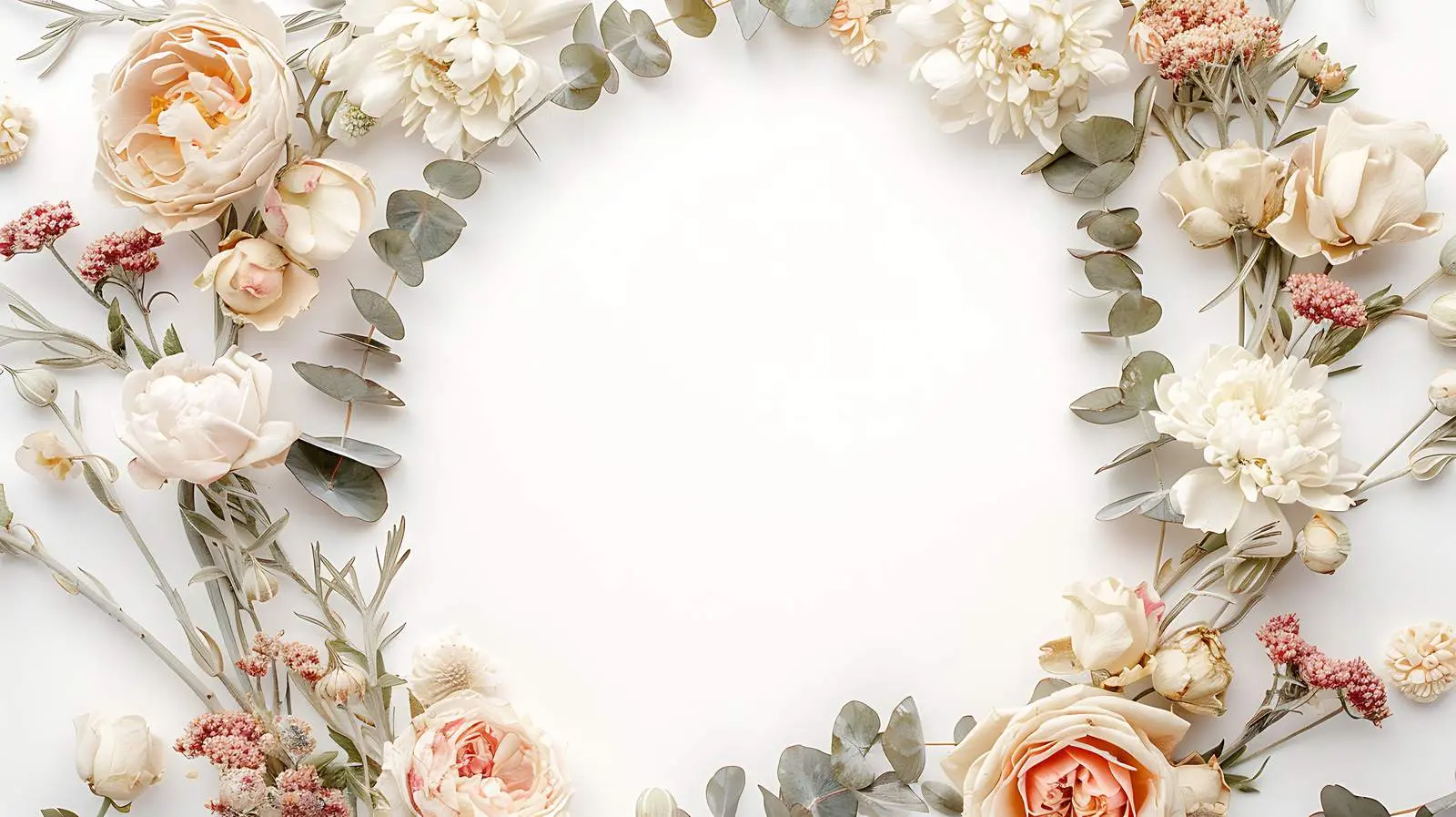 Dried Oak Leaves Wreath with Acorns on White Background — free download from Dotvec