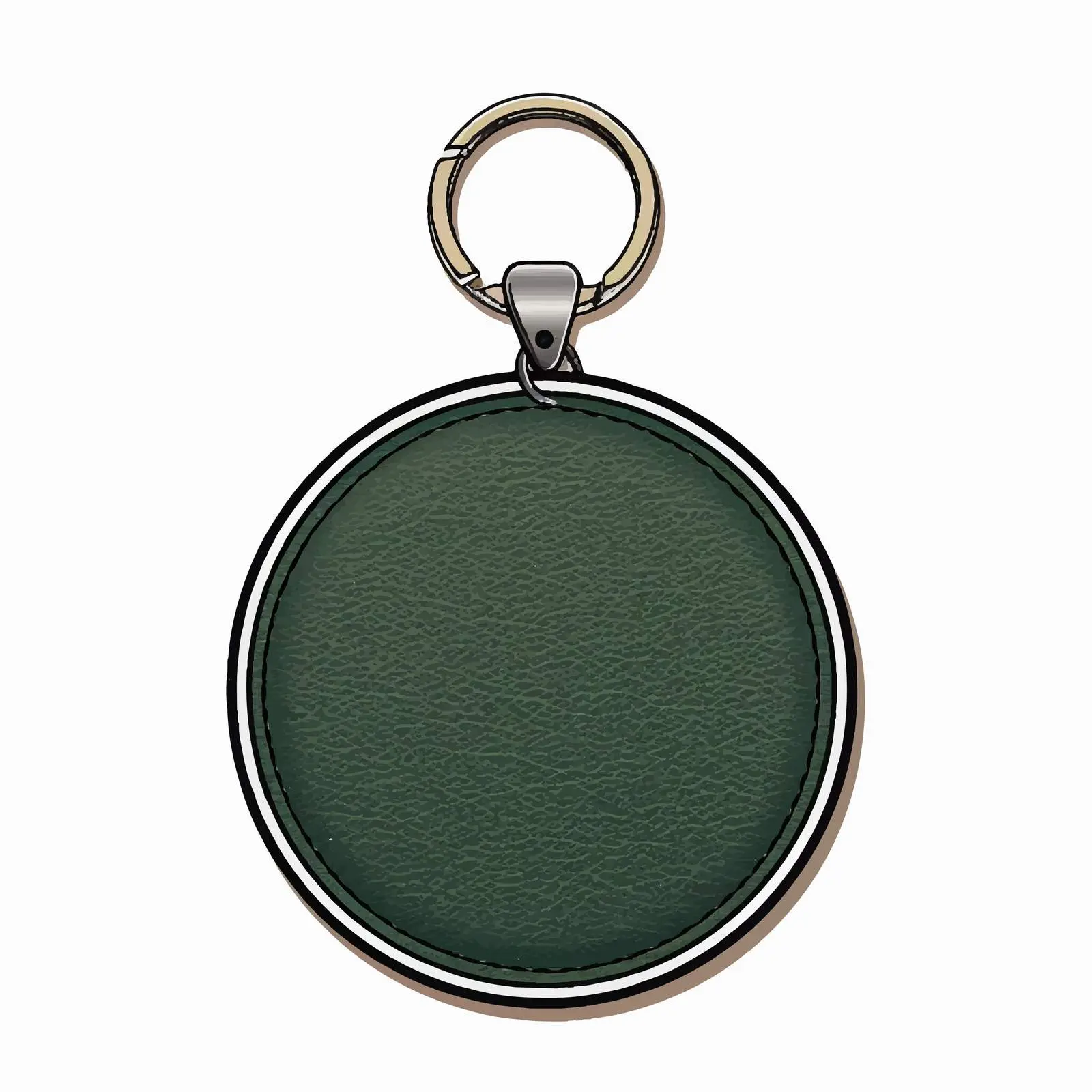 Deep Green Leather Keychain Magnet Cover Design — free download from Dotvec