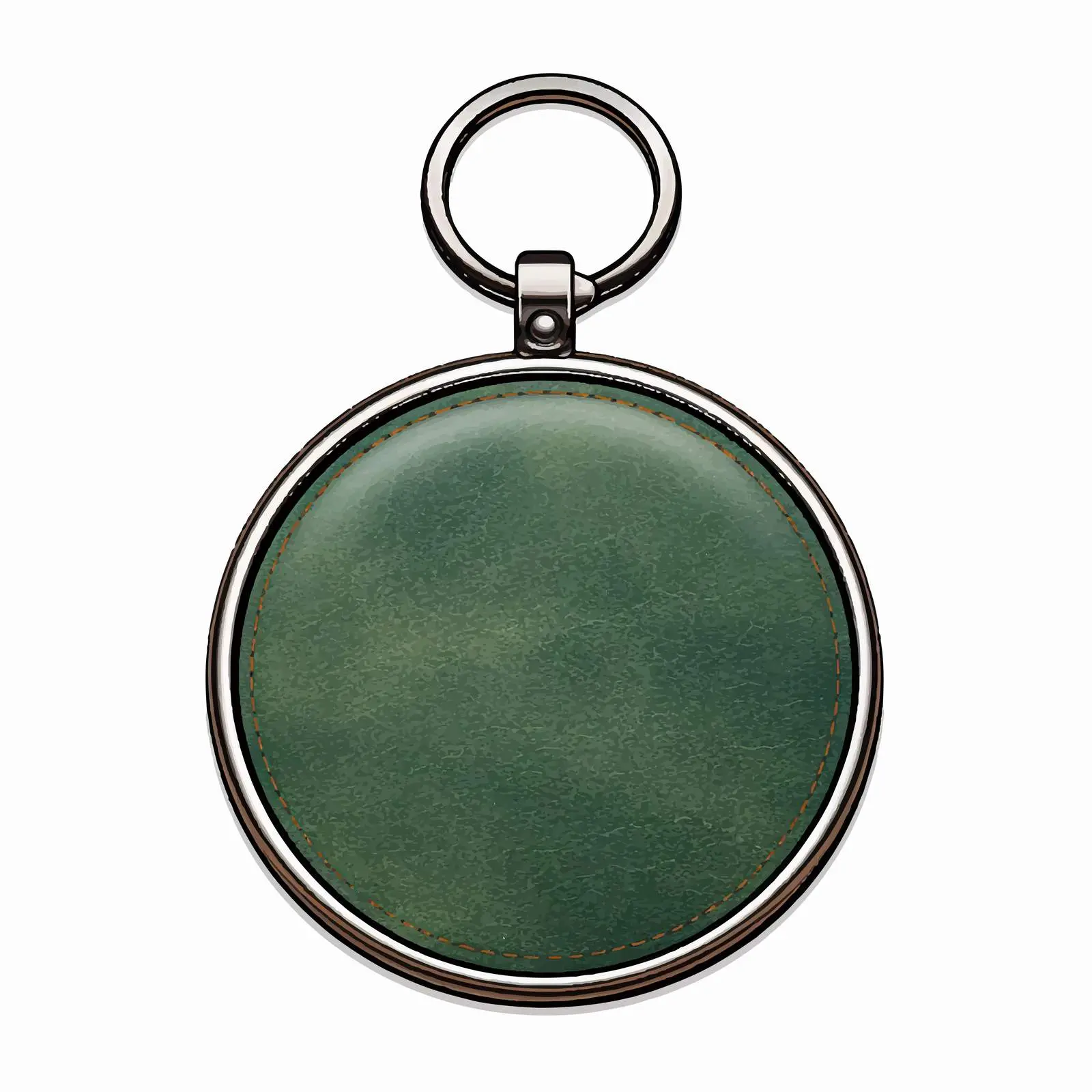 Elegant Deep Green Leather Keychain Magnet Design — free download from Dotvec