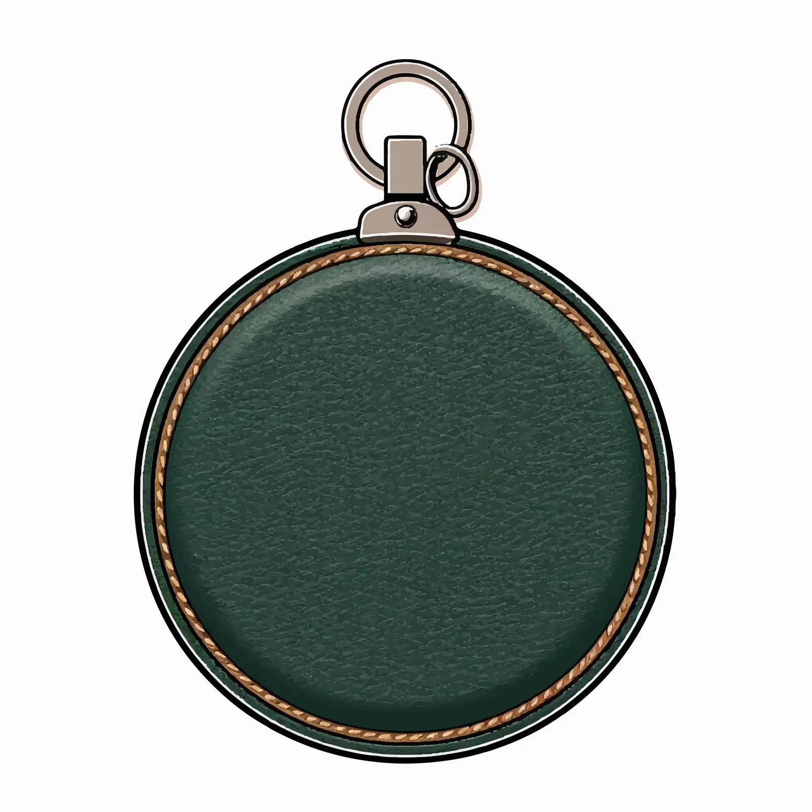 Deep Green Leather Keychain Magnet Cover Design — free download from Dotvec