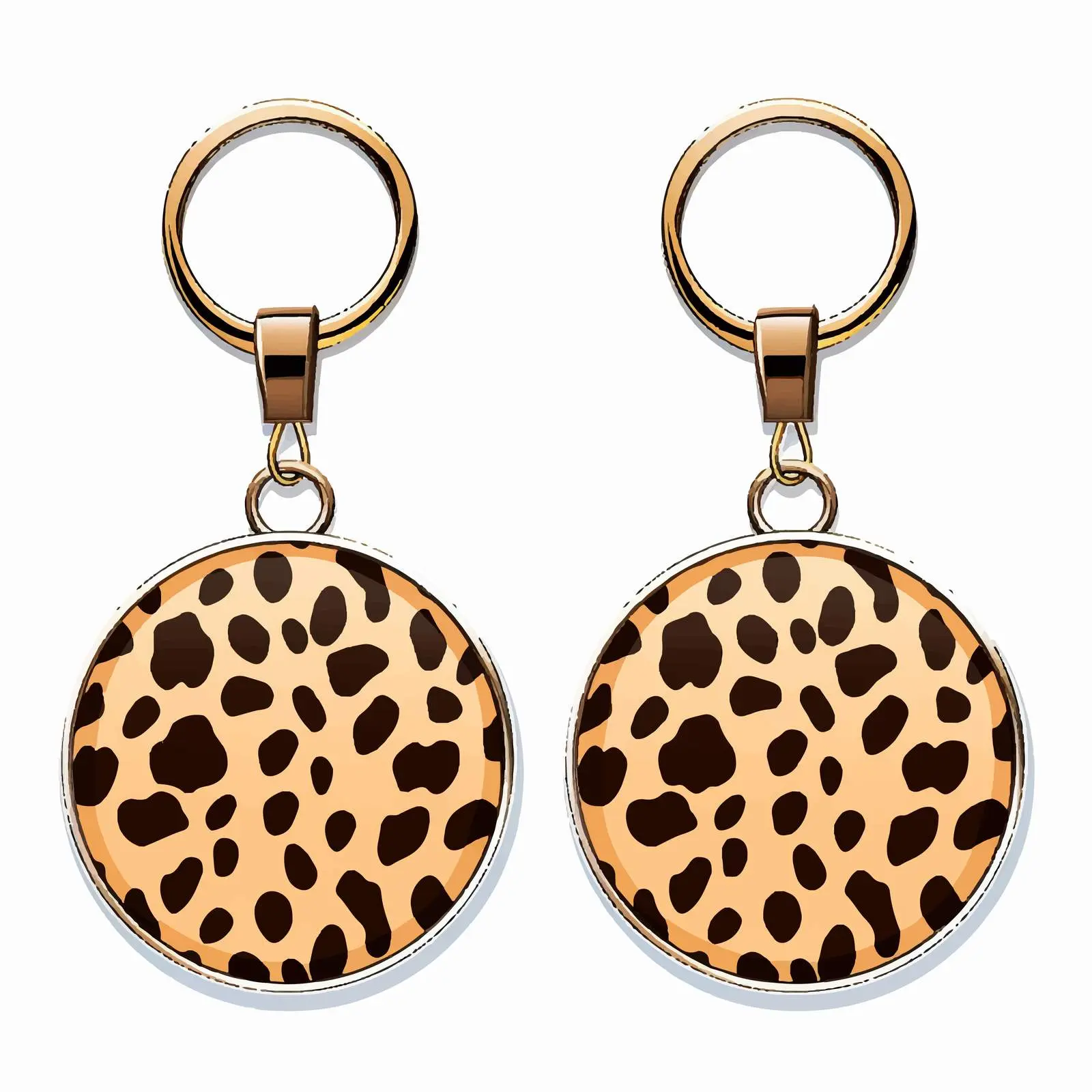 Leopard Skin Pattern Keychain Magnet Cover Design — free download from Dotvec