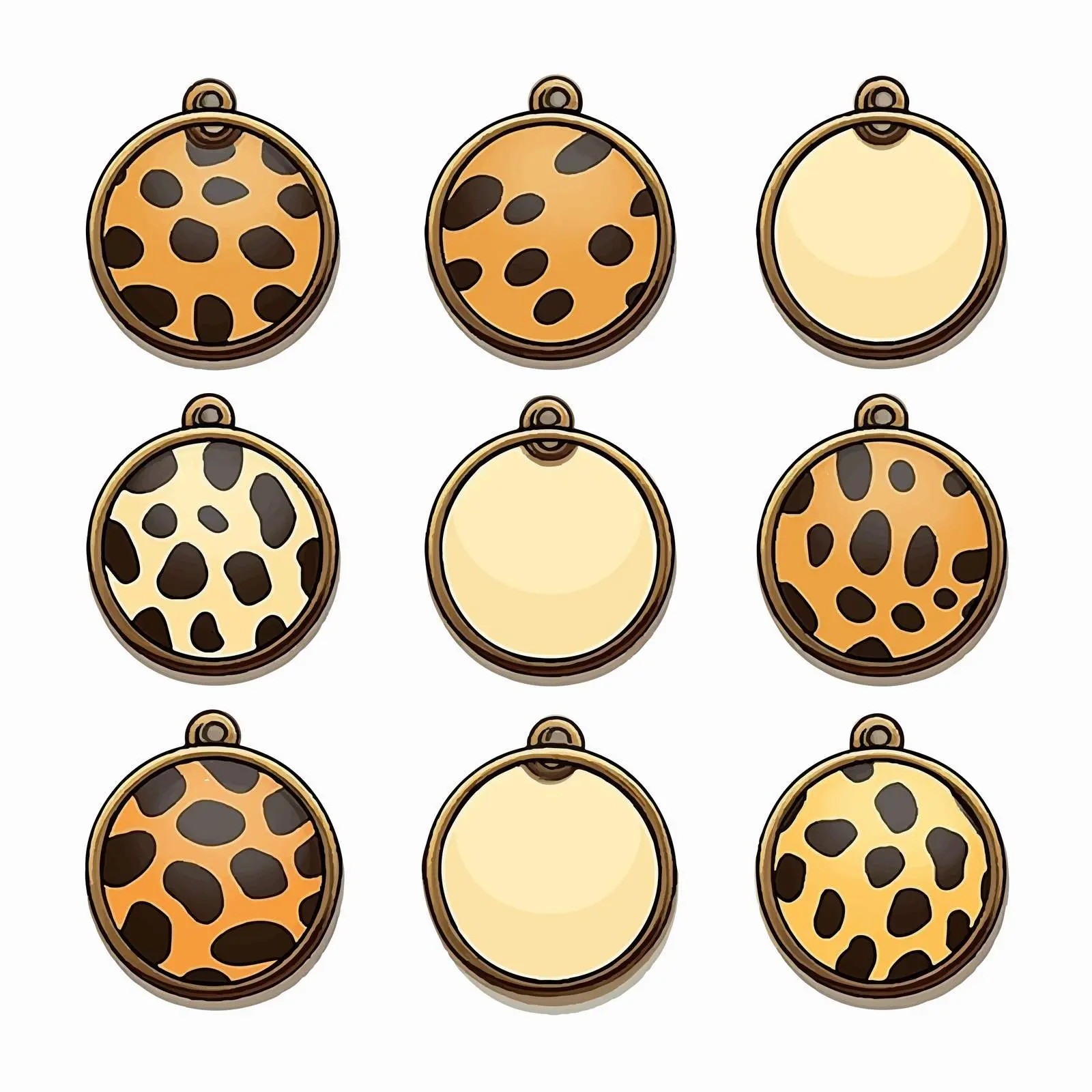 Leopard Skin Round Key Chain Magnet Design — free download from Dotvec