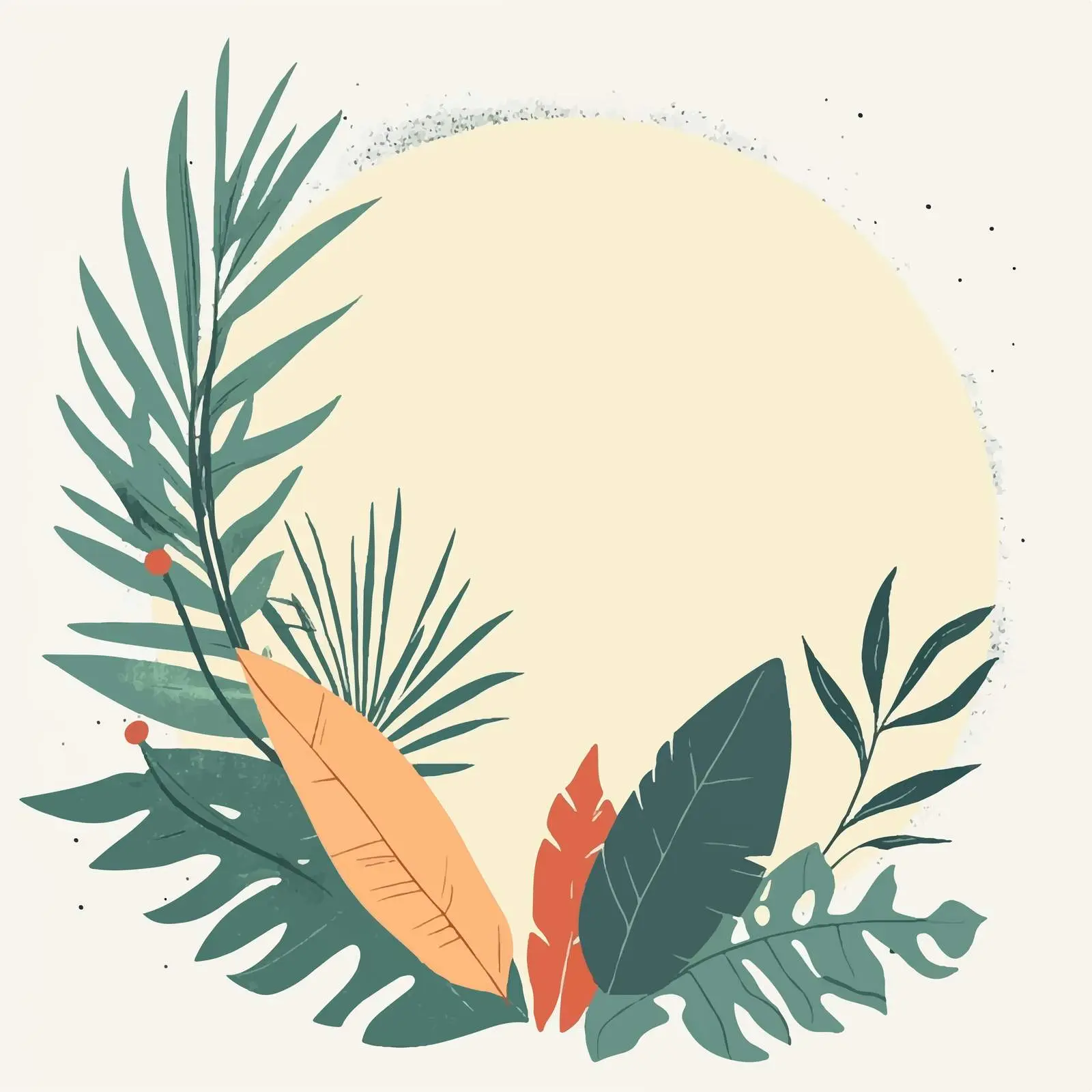Organic Template with Exotic Plants and Leaves — free download from Dotvec