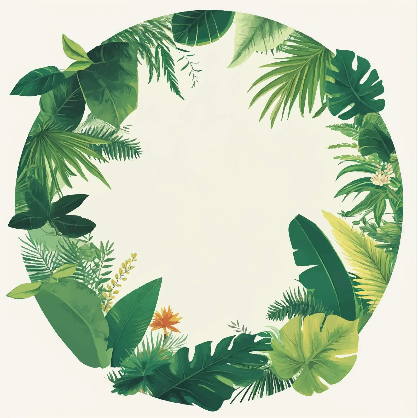Organic Template with Exotic Plants and Leaves — free download from Dotvec