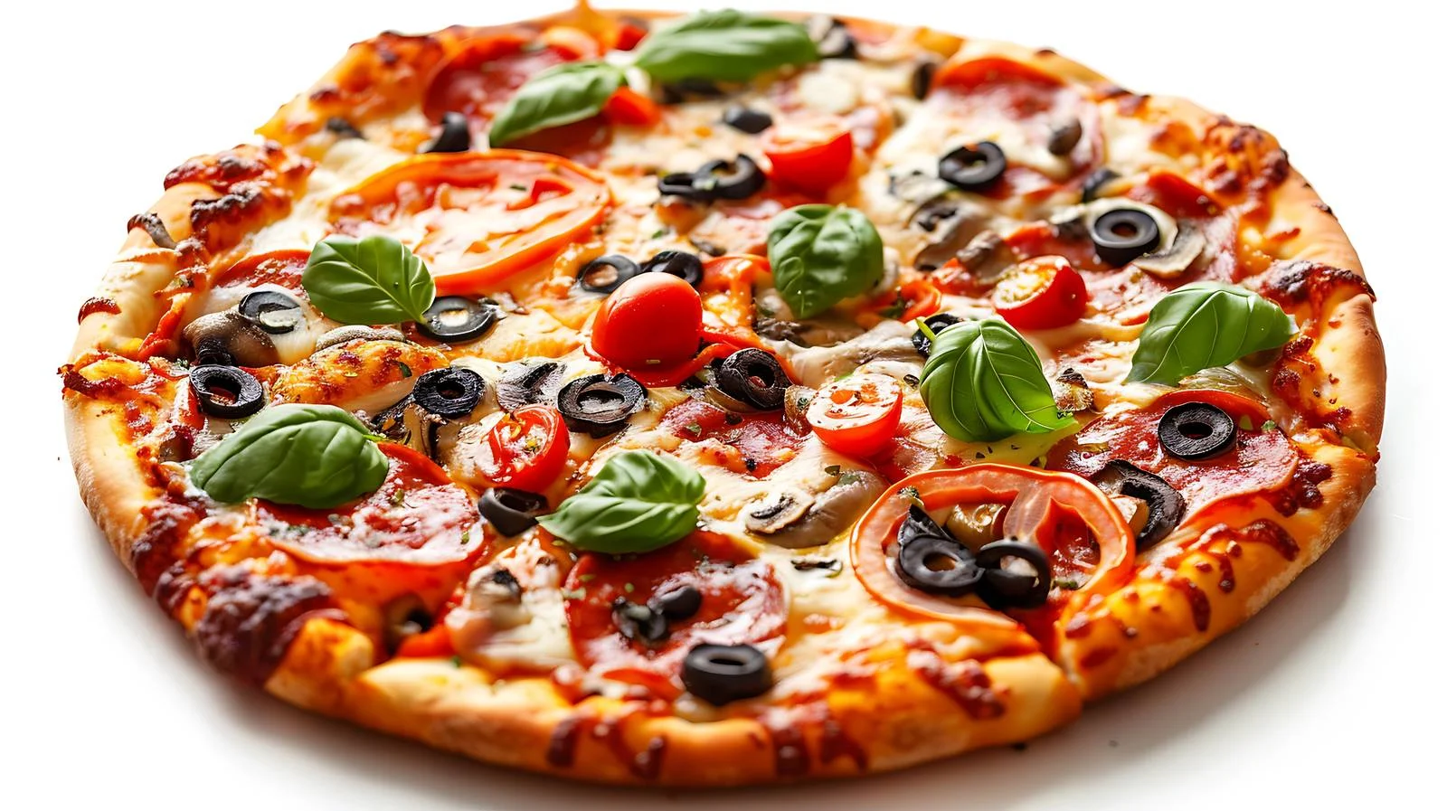 Craving-Inducing Round Pizza on White Background — free download from Dotvec