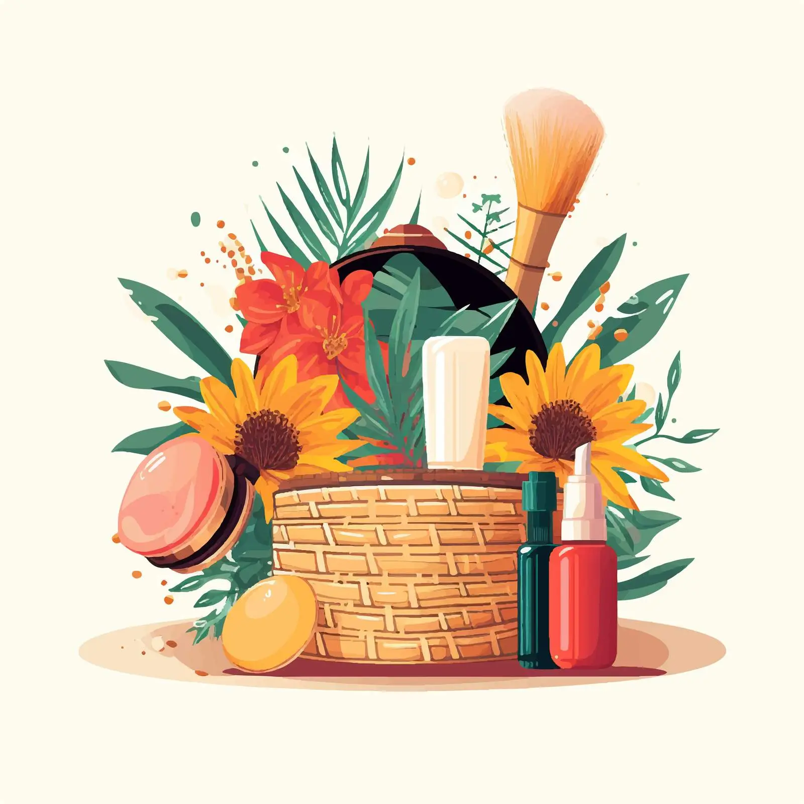 Woven Summer Beach Bag with Essentials — free download from Dotvec