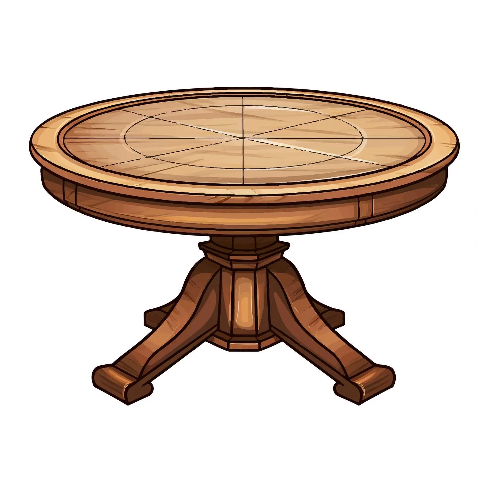 Cartoon Round Table Vector Illustration — free download from Dotvec