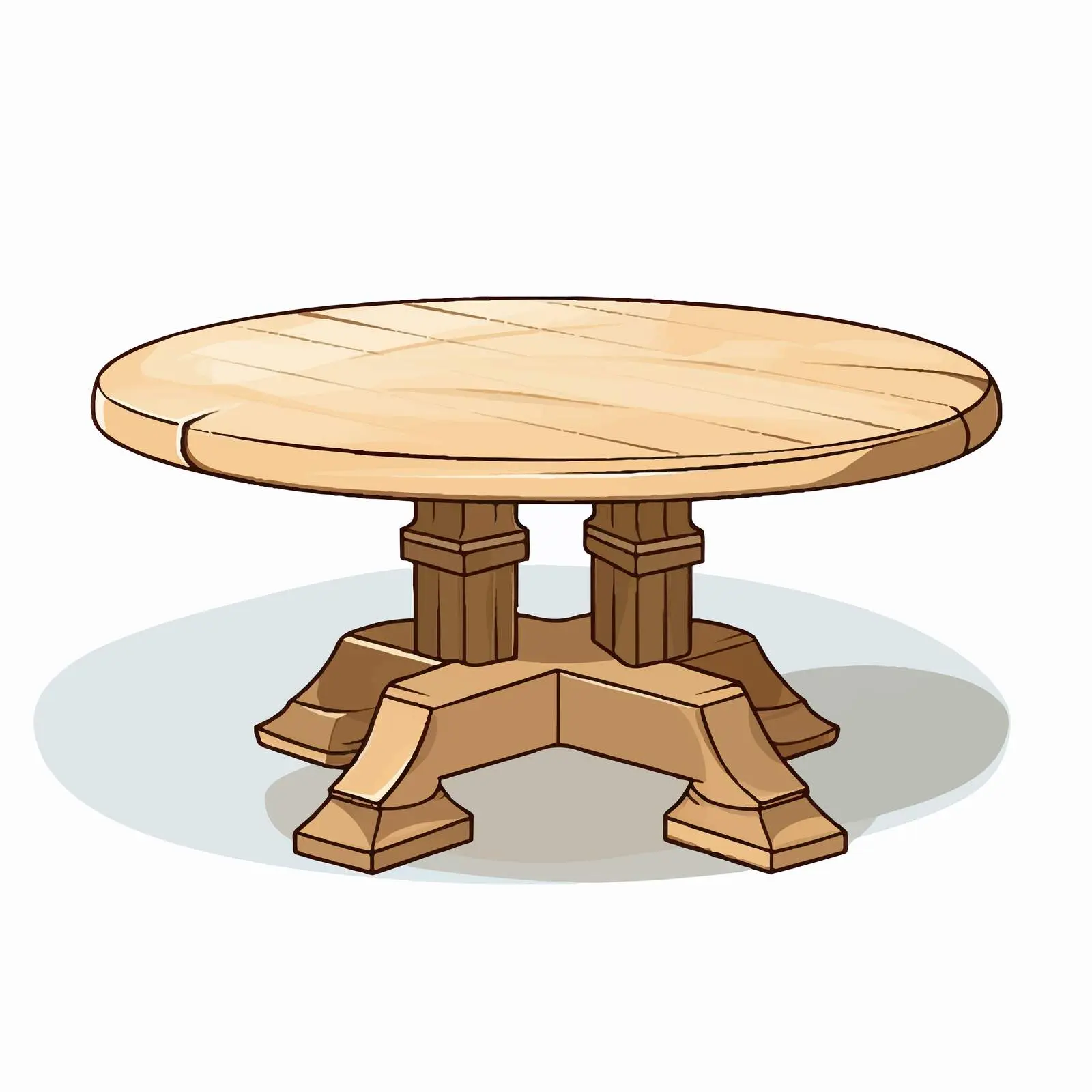 Cartoon Round Table Line Vector Illustration — free download from Dotvec