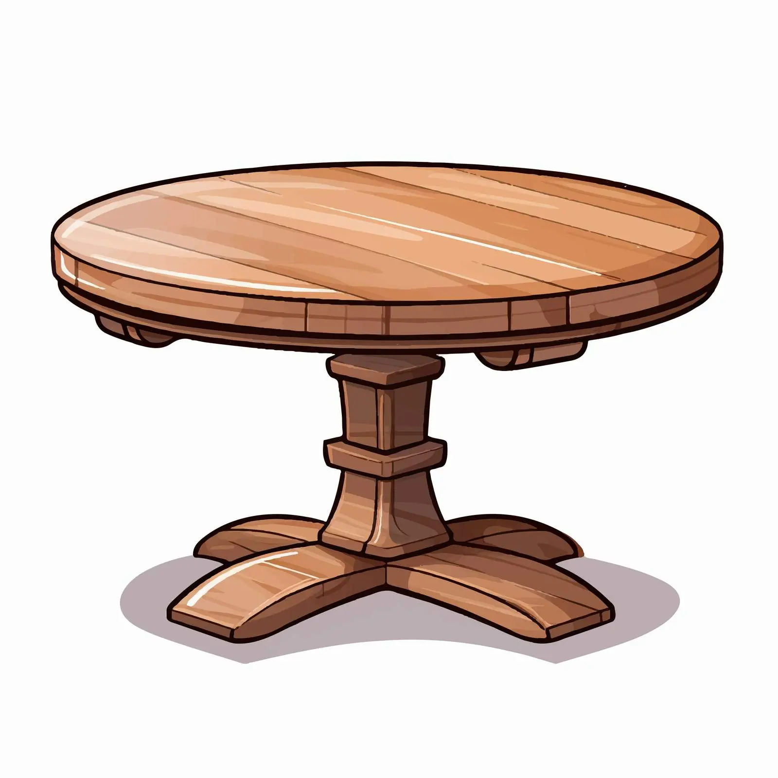 Cartoon Round Table Vector Illustration — free download from Dotvec