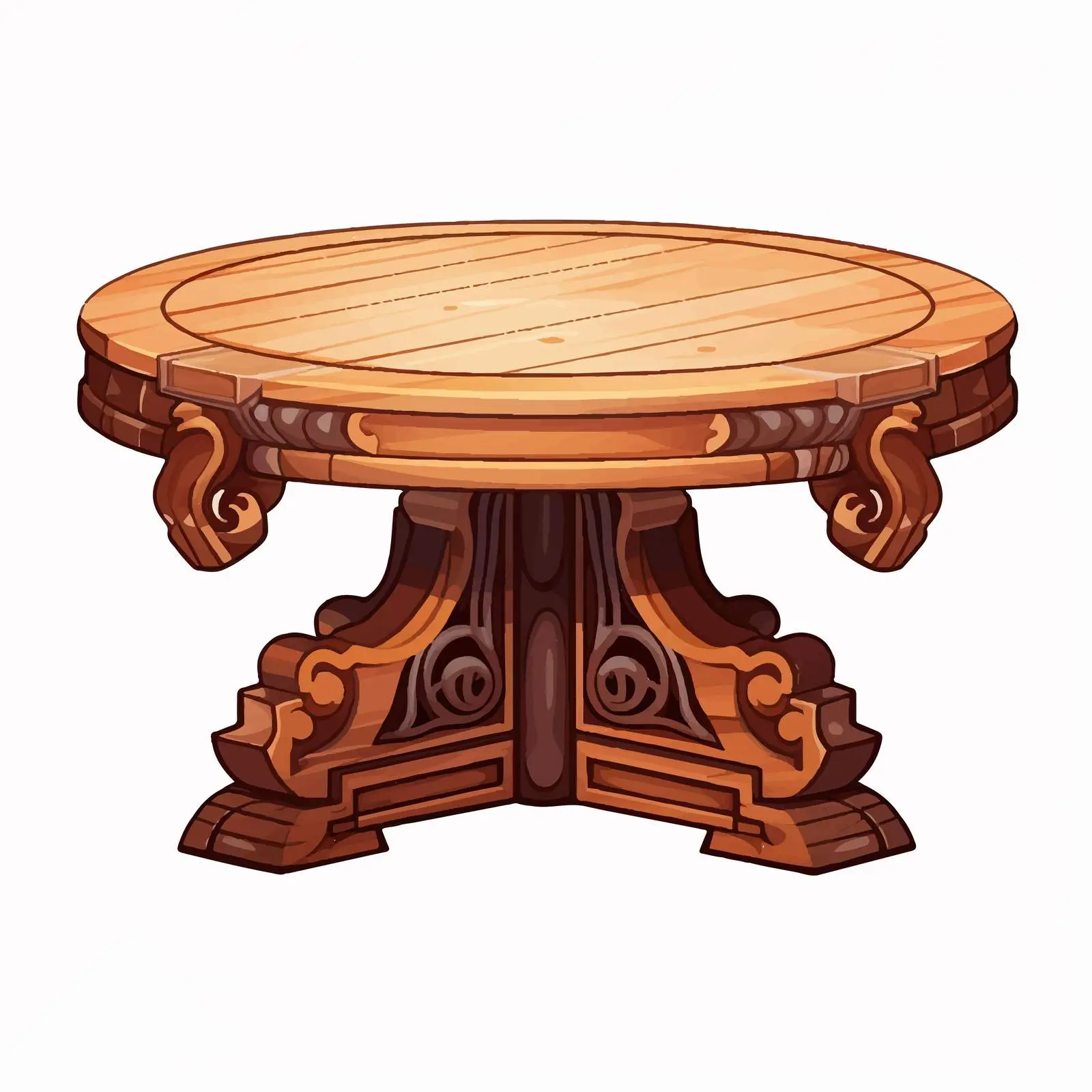 Cartoon Round Table Vector Illustration — free download from Dotvec