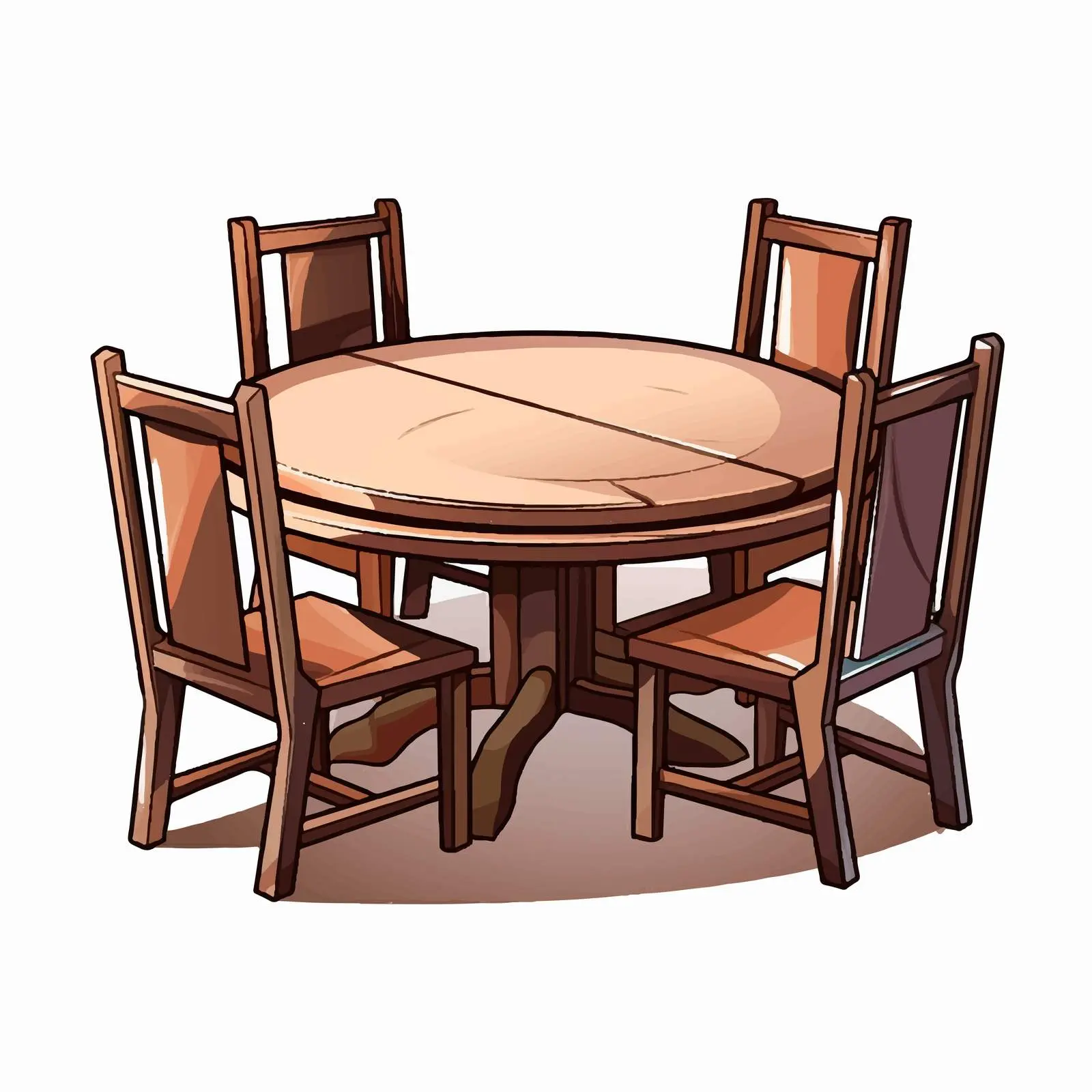 Cartoon Round Table Vector Illustration — free download from Dotvec