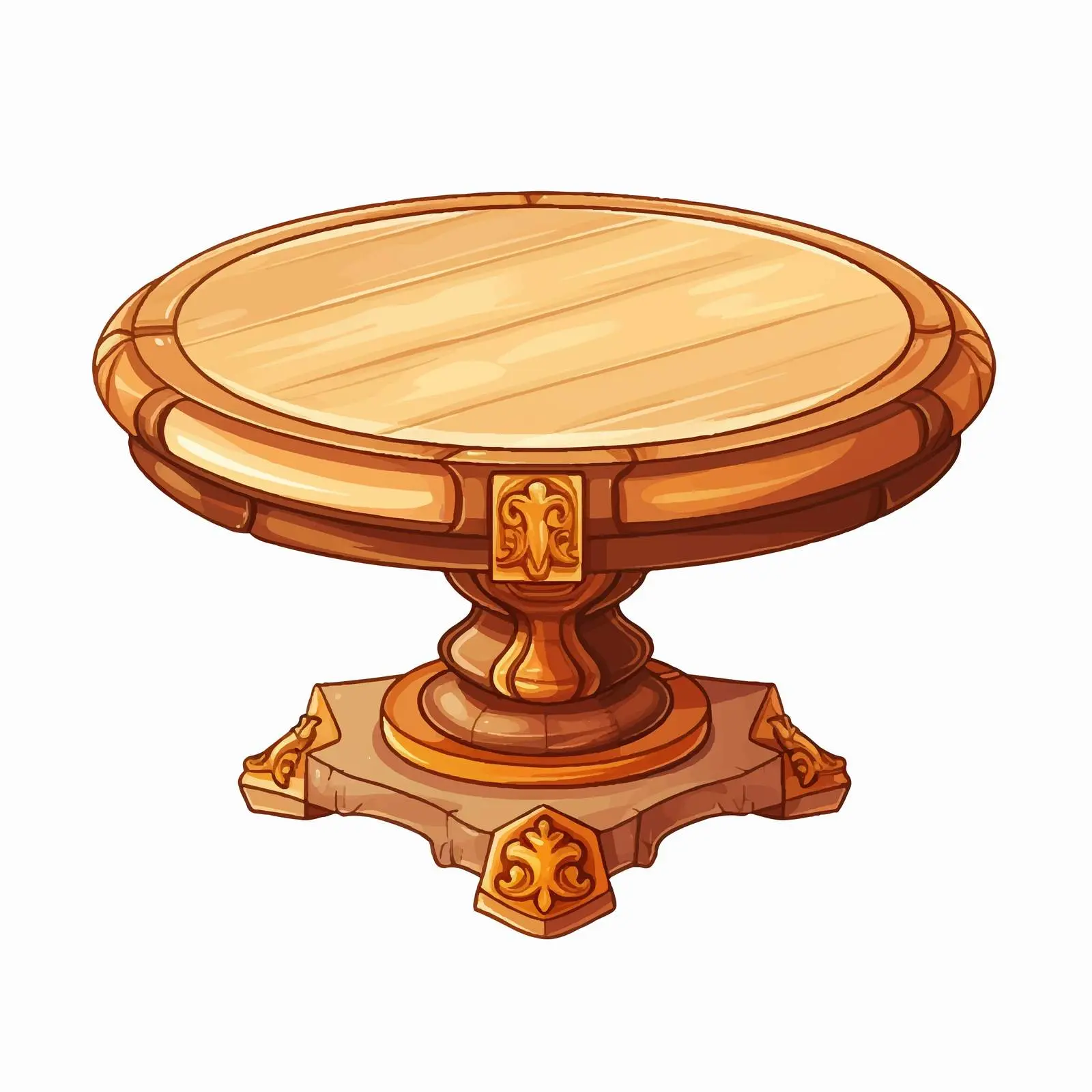 Cartoon Round Table Vector Illustration — free download from Dotvec