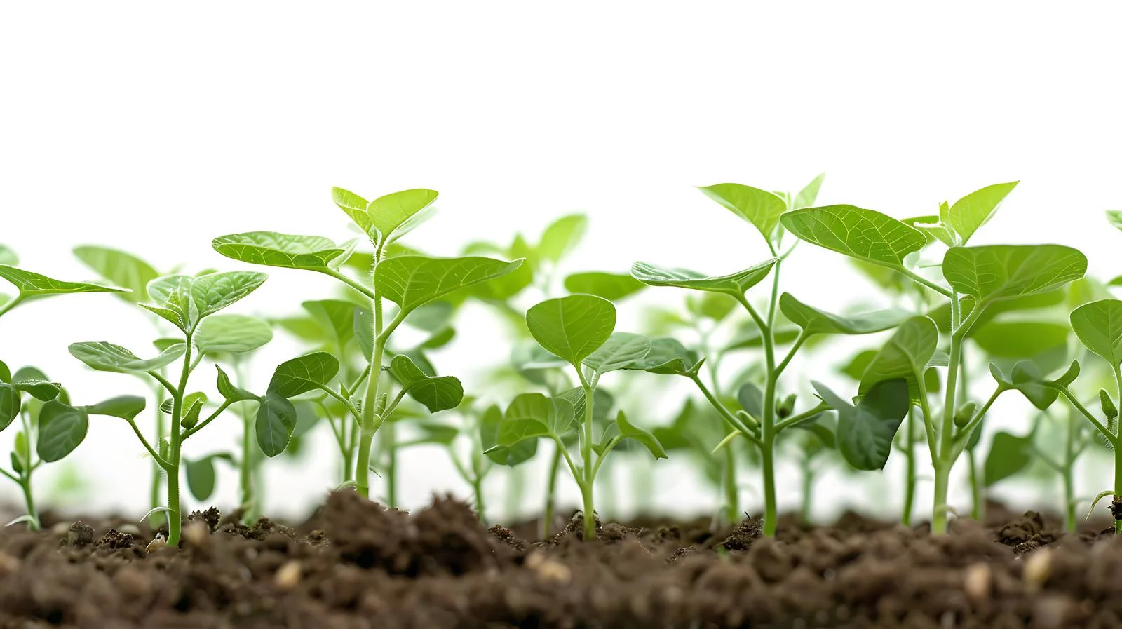 Morning sun illuminating soybean plant rows — free download from Dotvec