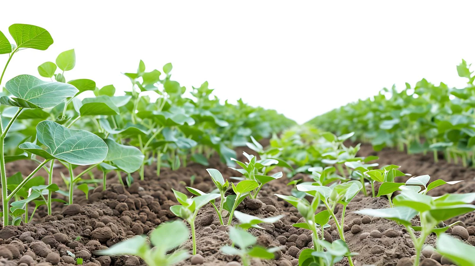 Sunlit Rows of Soybeans in Isolation — free download from Dotvec