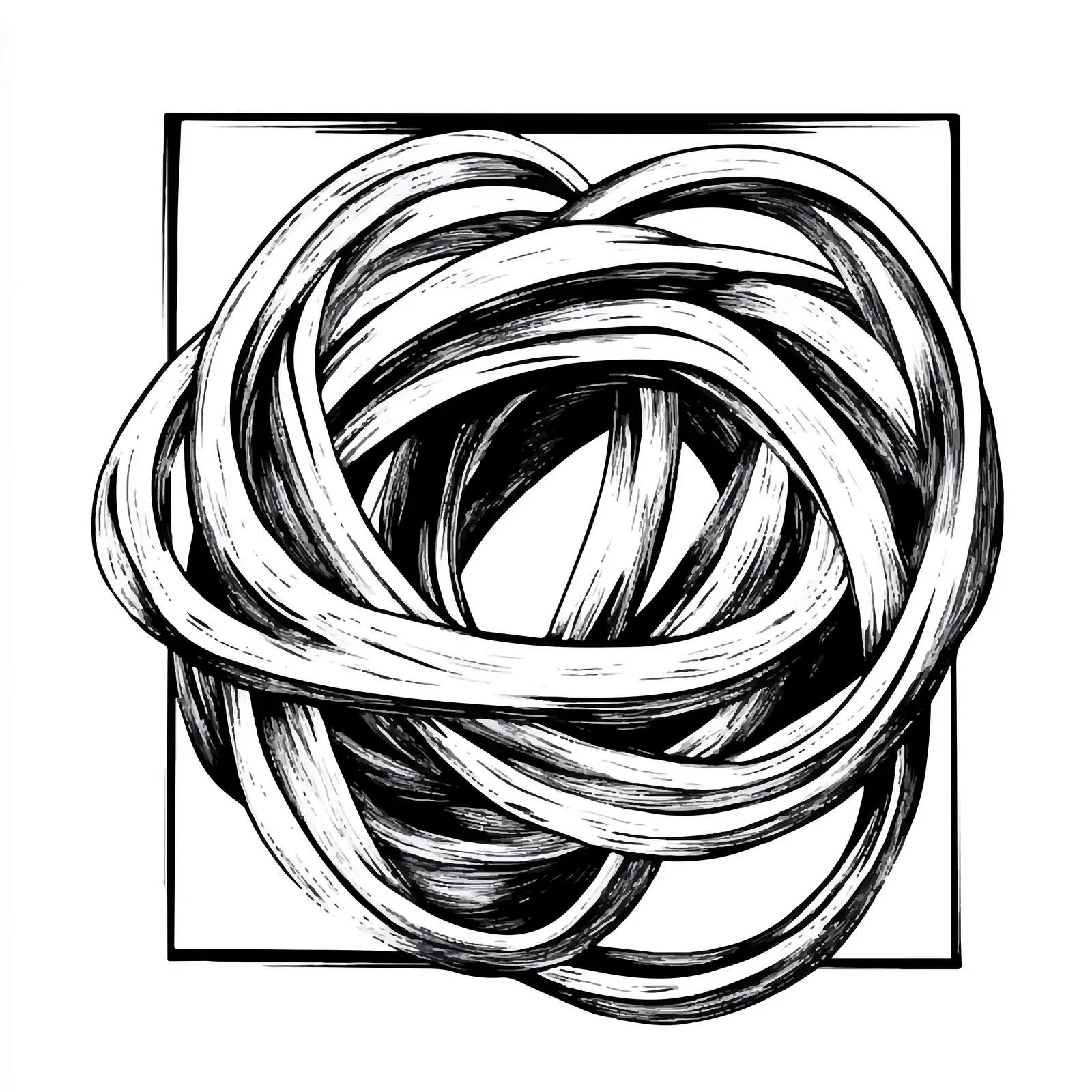 Black and White Rubber Band Cartoon Vector — free download from Dotvec