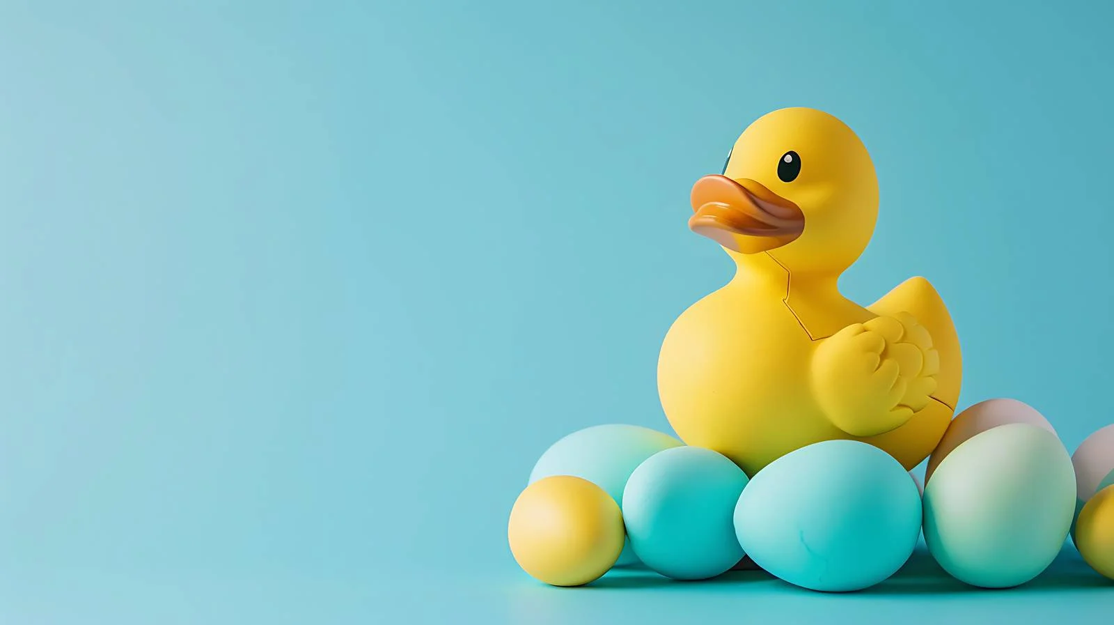 Easter Duck and Cracked Eggs — free download from Dotvec