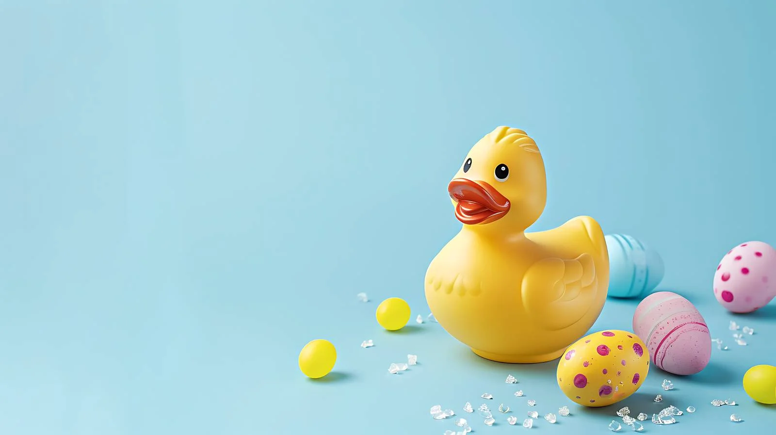 Easter Rubber Duck with Cracked Eggs — free download from Dotvec