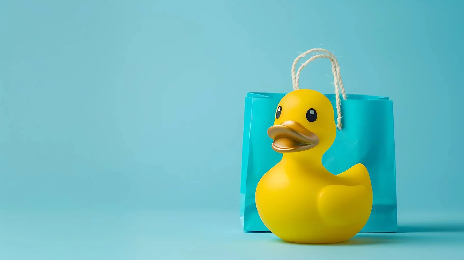 Rubber Duck Shopping Bag Blue Background — free download from Dotvec