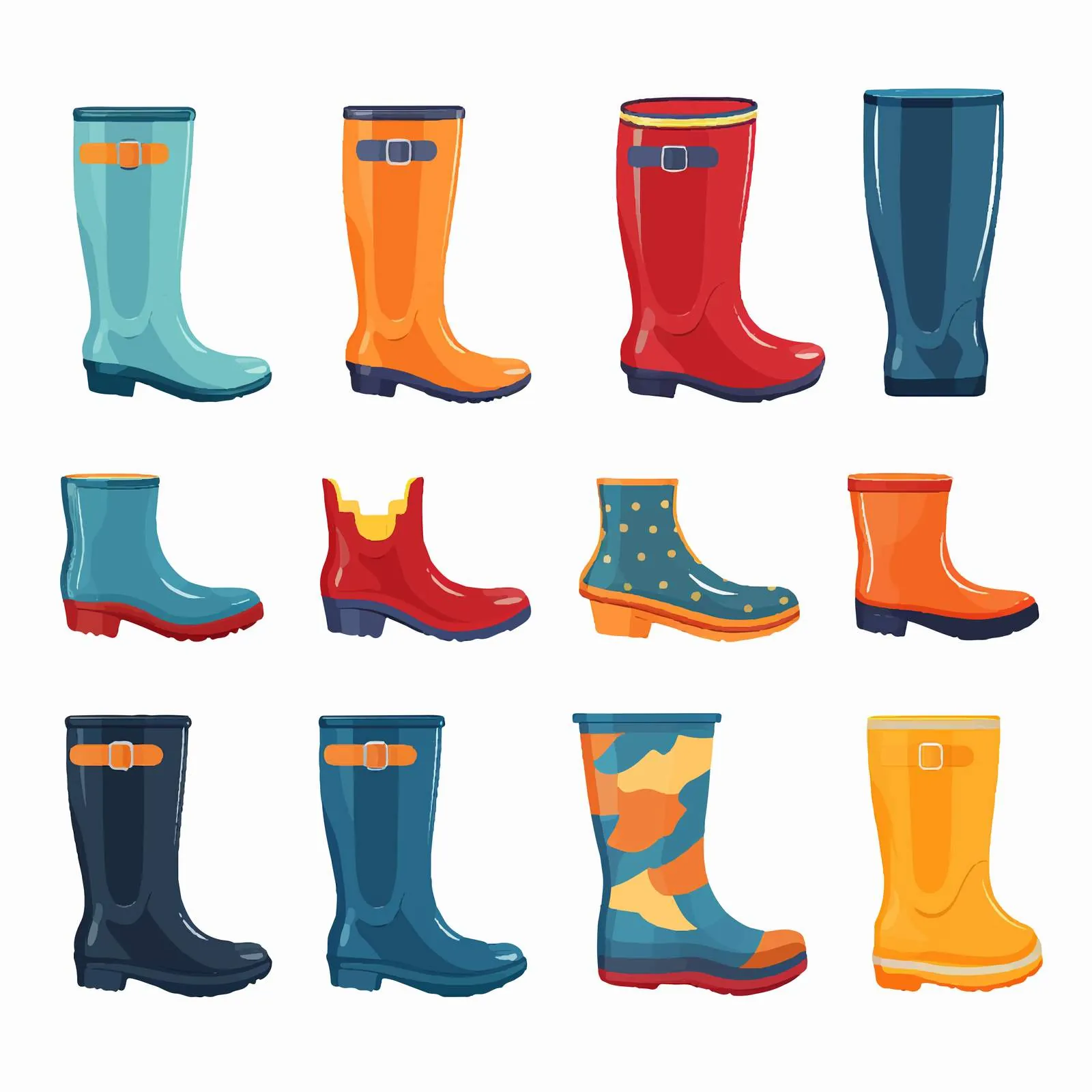 Stylish Waterproof Rubber Wellies for Rainy Weather — free download from Dotvec