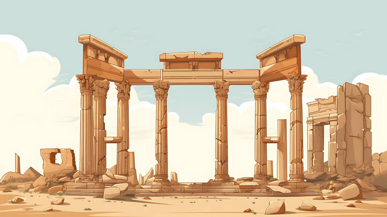 Ancient Greek Temple Arches Ruins — free download from Dotvec