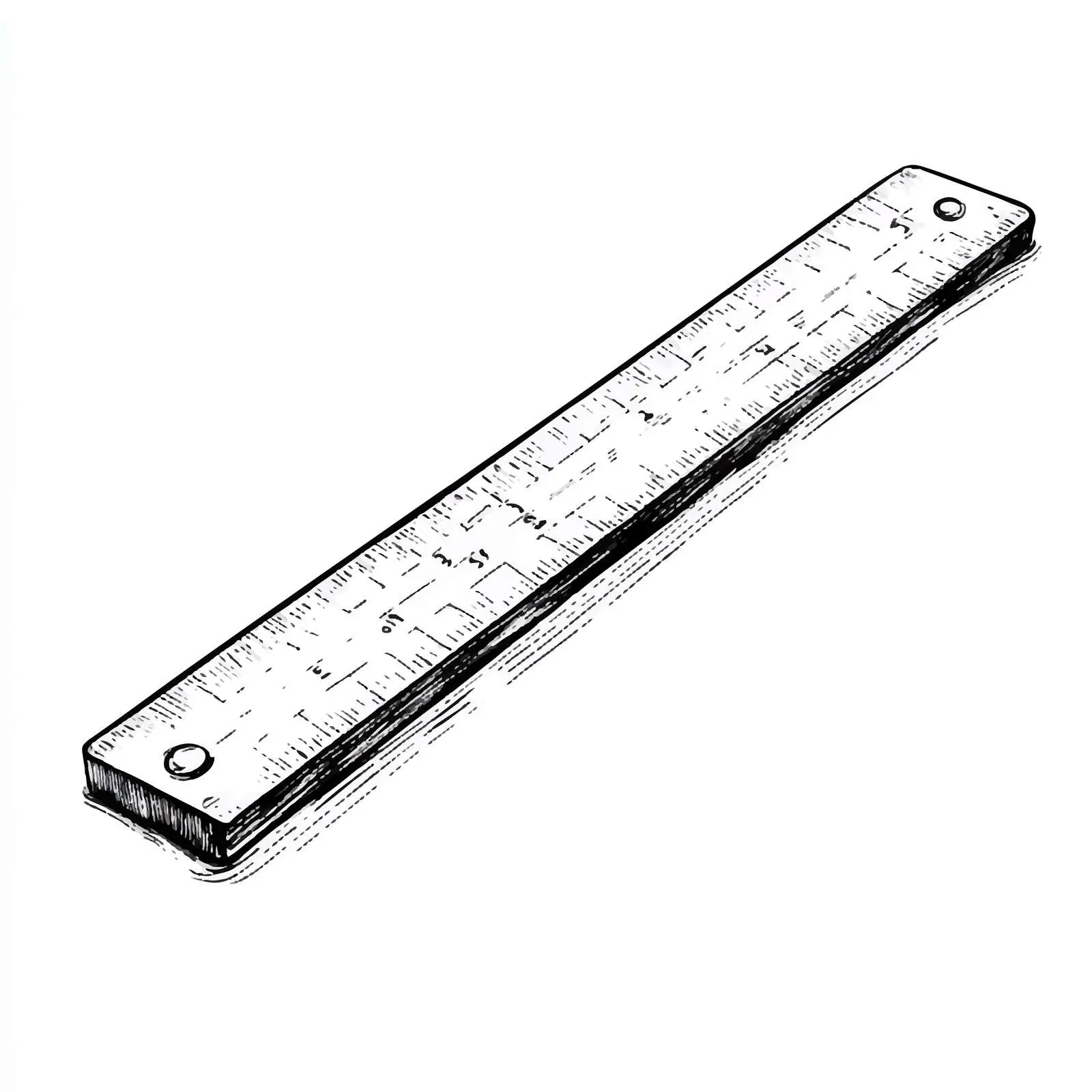 Hand-drawn Black and White Ruler Vector Illustration — free download from Dotvec
