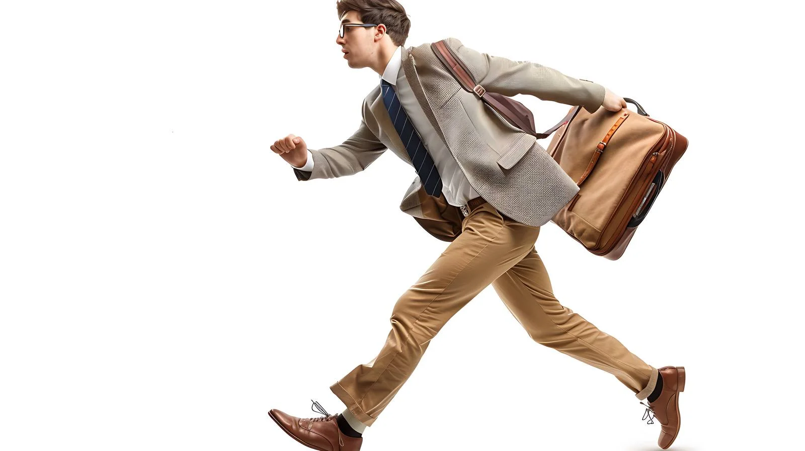 Professional Businessman Traveling with Rolling Suitcase — free download from Dotvec