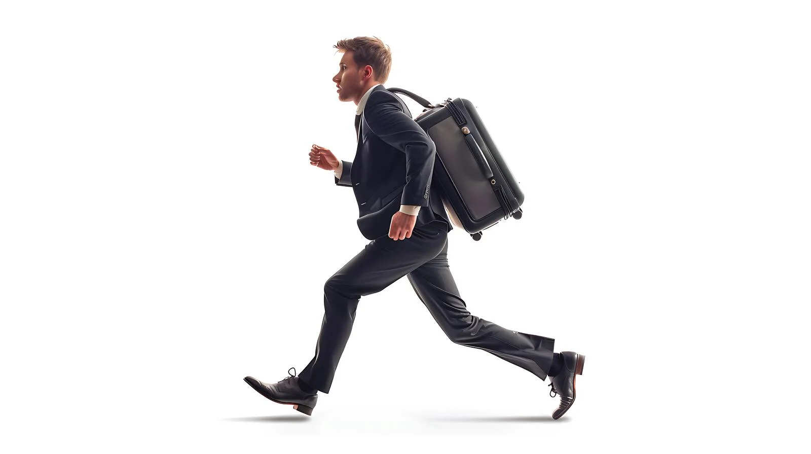 Young Businessman Travelling With Suitcase — free download from Dotvec