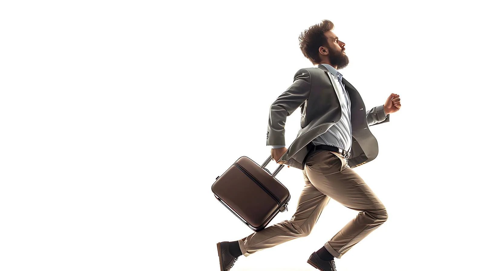 Professional Business Traveler with Rolling Suitcase — free download from Dotvec