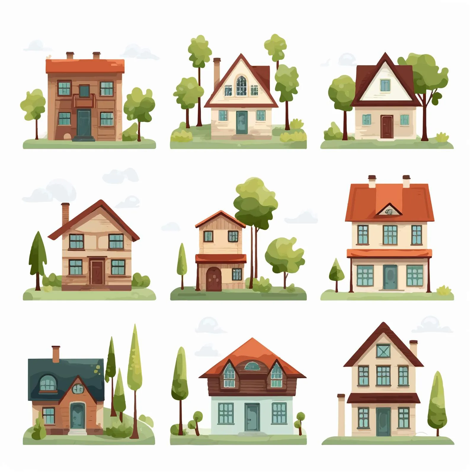 Rural Houses and Country Homes in Countryside — free download from Dotvec