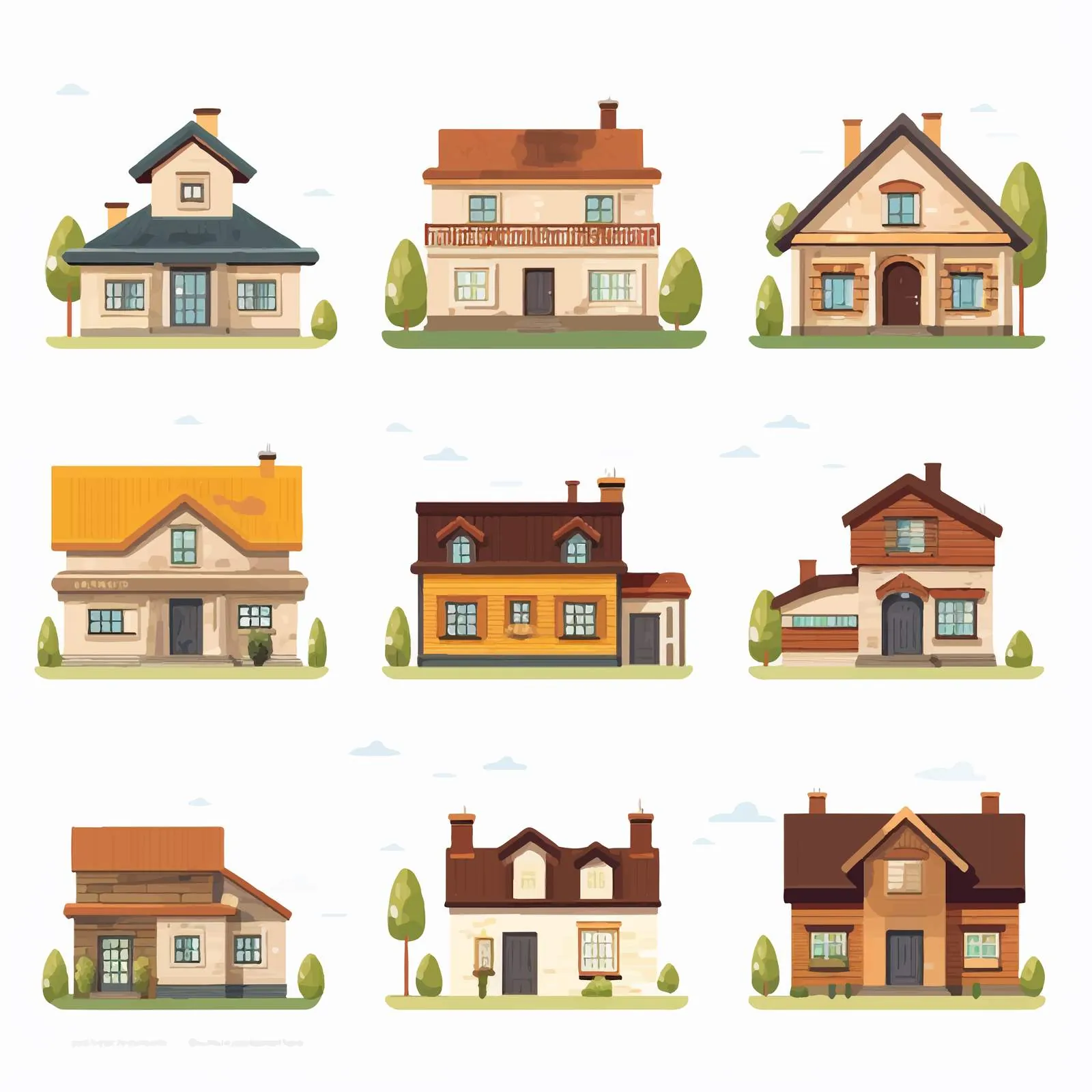 Rural Country Houses and Church in Countryside — free download from Dotvec