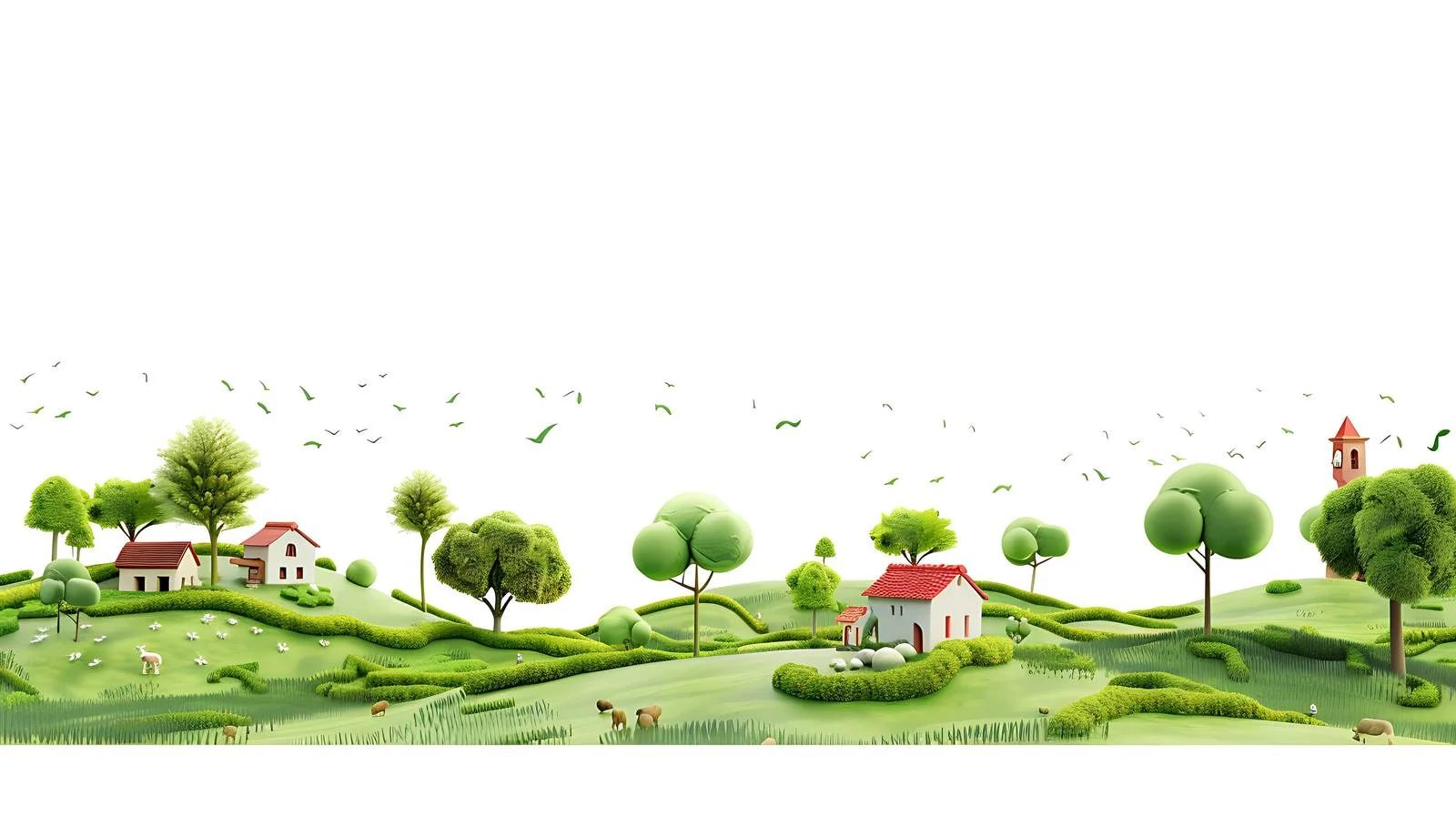 Serene Rural Scenery on White Background — free download from Dotvec