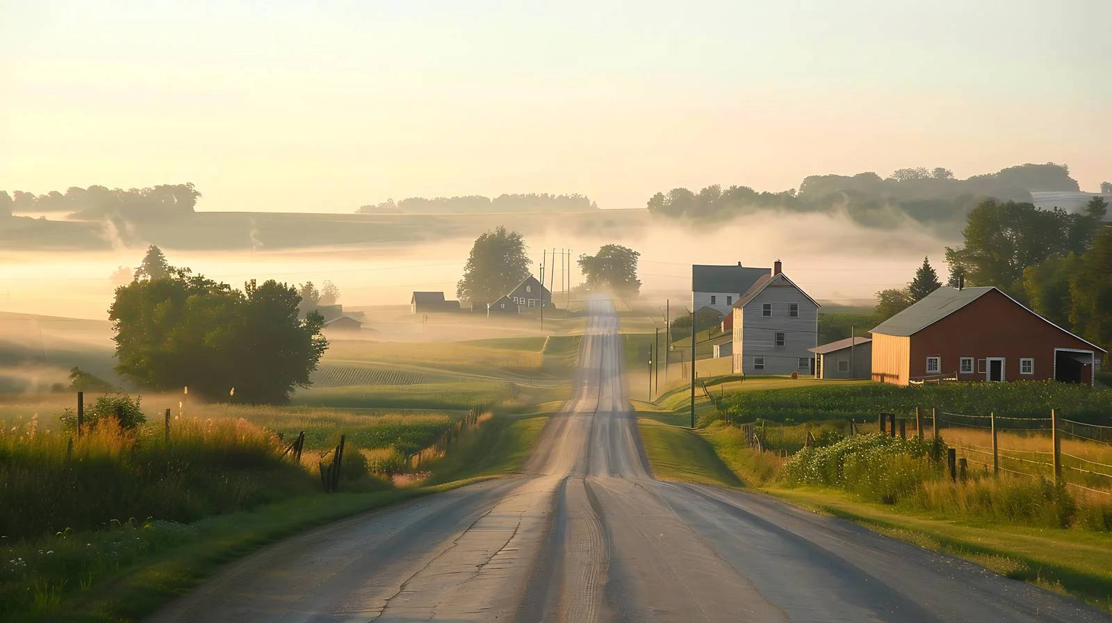 Serene Minnesota farmland at sunrise — free download from Dotvec