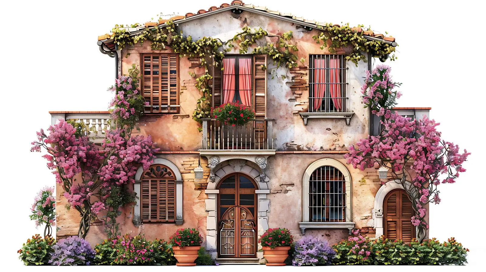 Rustic Italian Architecture Ancient Building Facade — free download from Dotvec