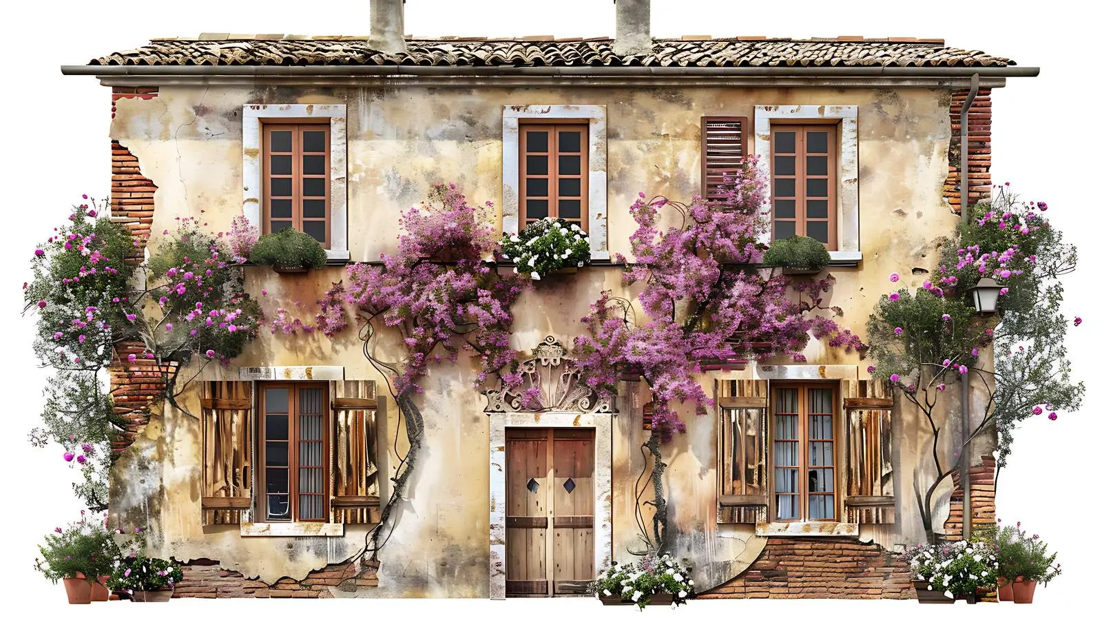 Ancient Rustic Italian Building Facade — free download from Dotvec